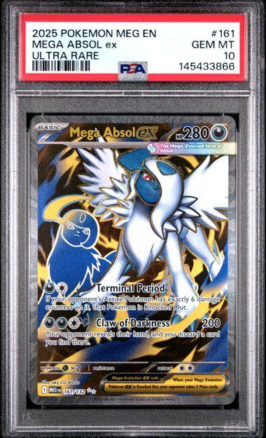 2025 Pokemon Mega Evolution Mega Absol ex 161 PSA 10