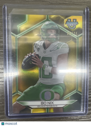 2023 Bowman Best #50 Bo Nix Oregon Yellow Refractor /75