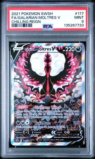 2021 Pokemon Chilling Reign Galarian Moltres V 177 PSA 9