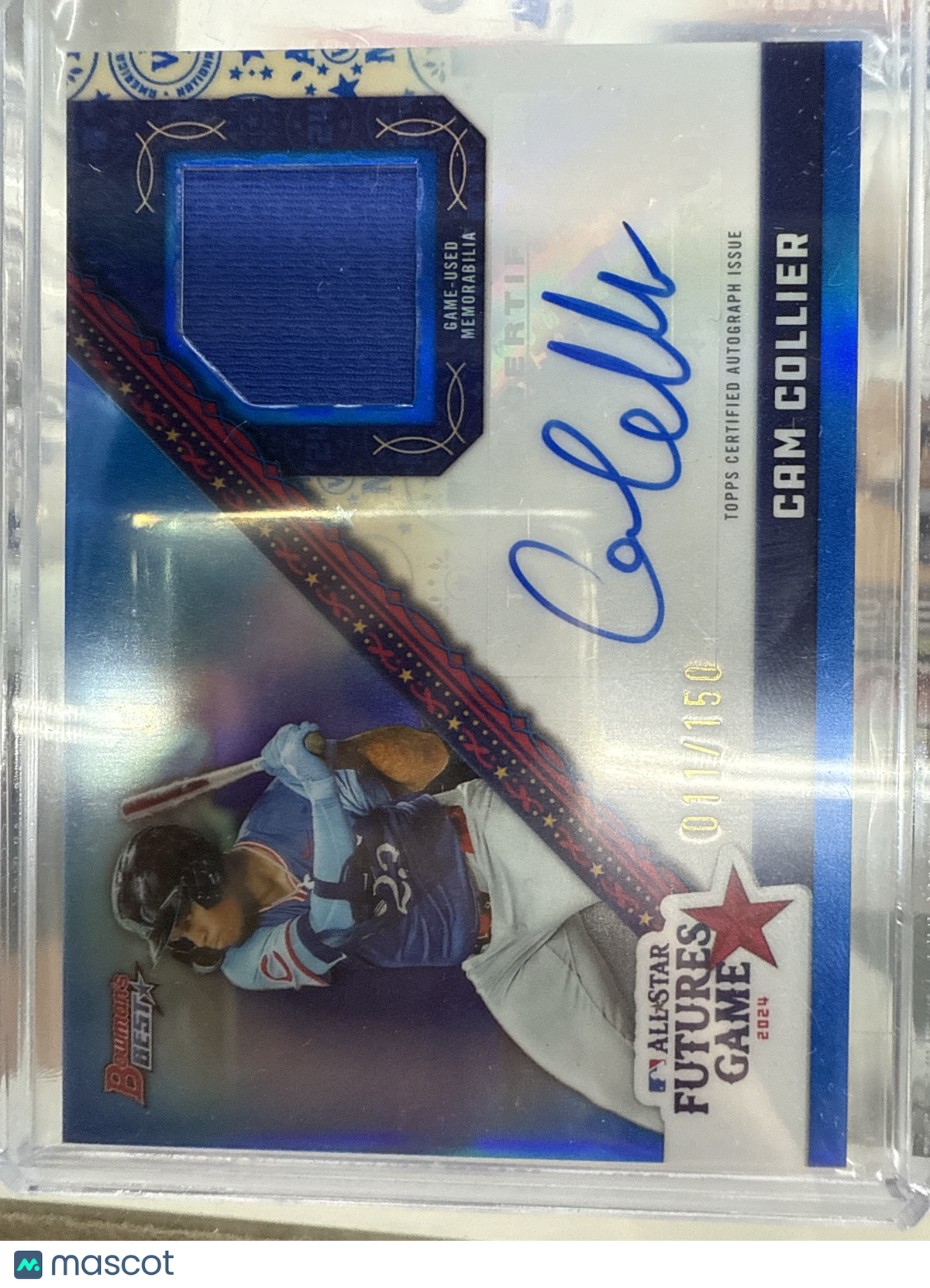 2024 Bowman Best Cam Collier Patch Auto /150 Blue
