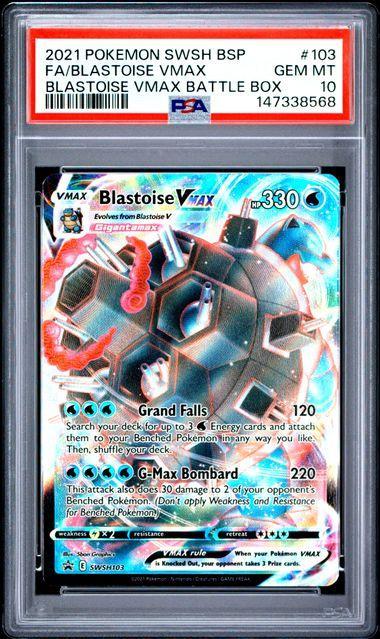 2021 Pokmeon Blastoise Vmax Battle Box 103 PSA 10