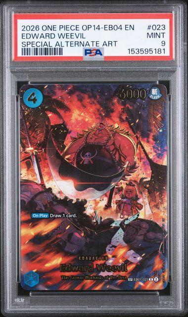 2026 One Piece OP14-EB04  Edward Weevil 023 Special Alt Art 023 PSA 9
