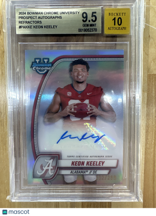 2024 Bowman U Chrome Keon Keeley Auto /299 BGS 9.5 10 Alabama