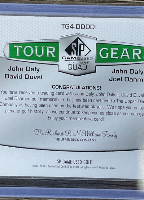 Tour Gear Daly, Daly II, Dahmen, and Duval