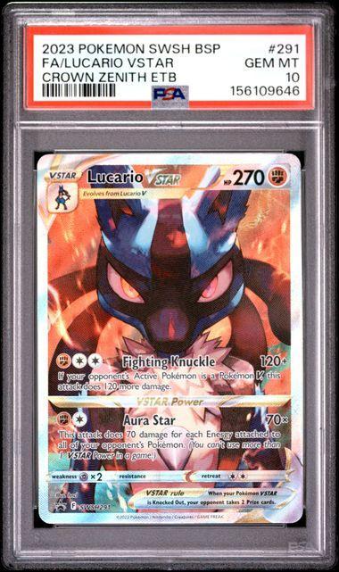 2023 Pokemon Crown Zenith Lucario VSTAR #291 PSA 10