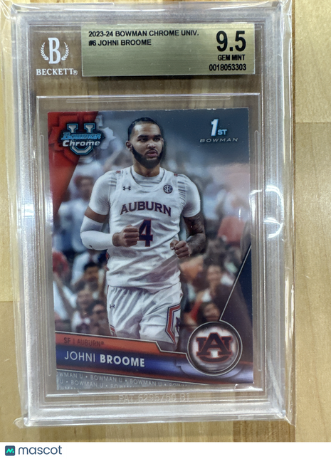 2023-24 Bowman U Chrome Johni Broome Rookie Auburn BGS 9.5