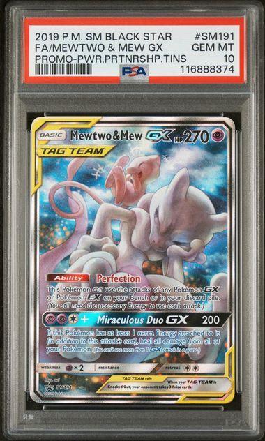 2019 Pokemon Promo Mewtwo & Mew GX SM191 PSA 10