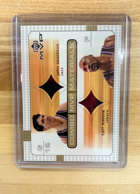 2003 Upper Deck Combo MVP Materials Stockton Malone Dual Patch