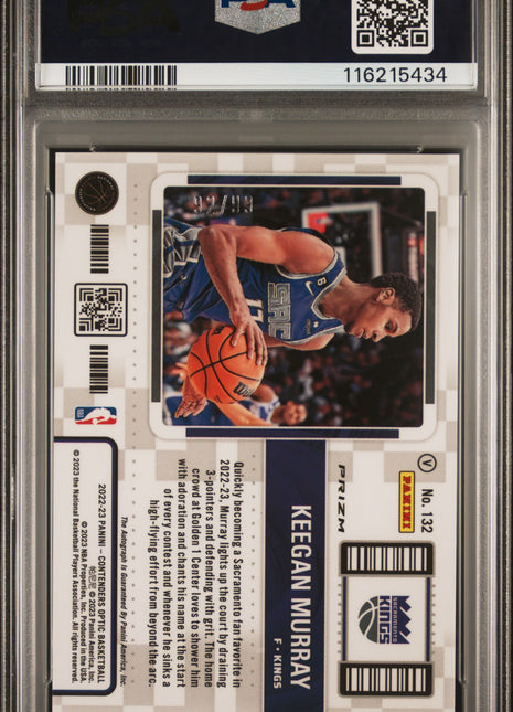 2022 Panini Contenders Optic Keegan Murray Variation Autograph Red #132 PSA 10