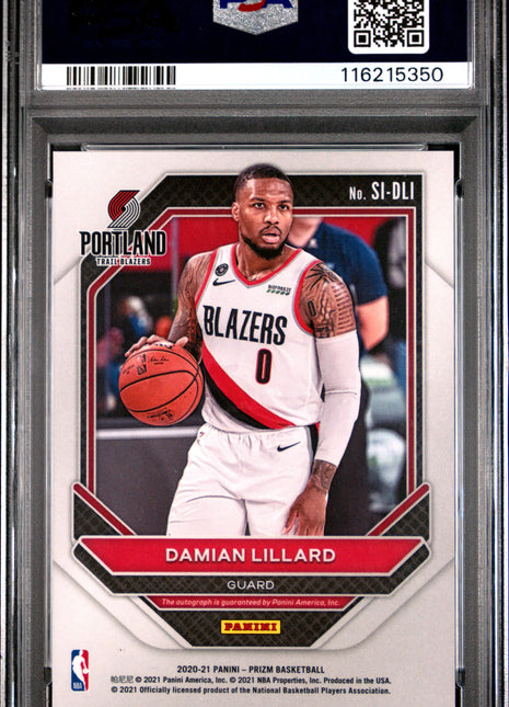 2020 Panini Prizm Signatures Damian Lillard #DLI PSA 10