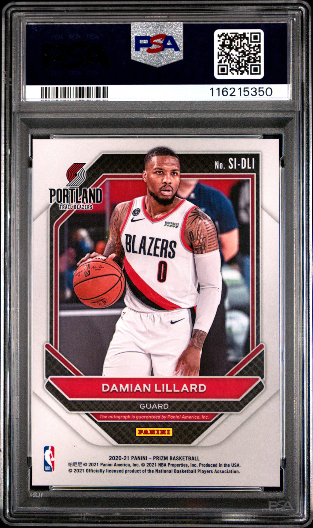 2020 Panini Prizm Signatures Damian Lillard #DLI PSA 10