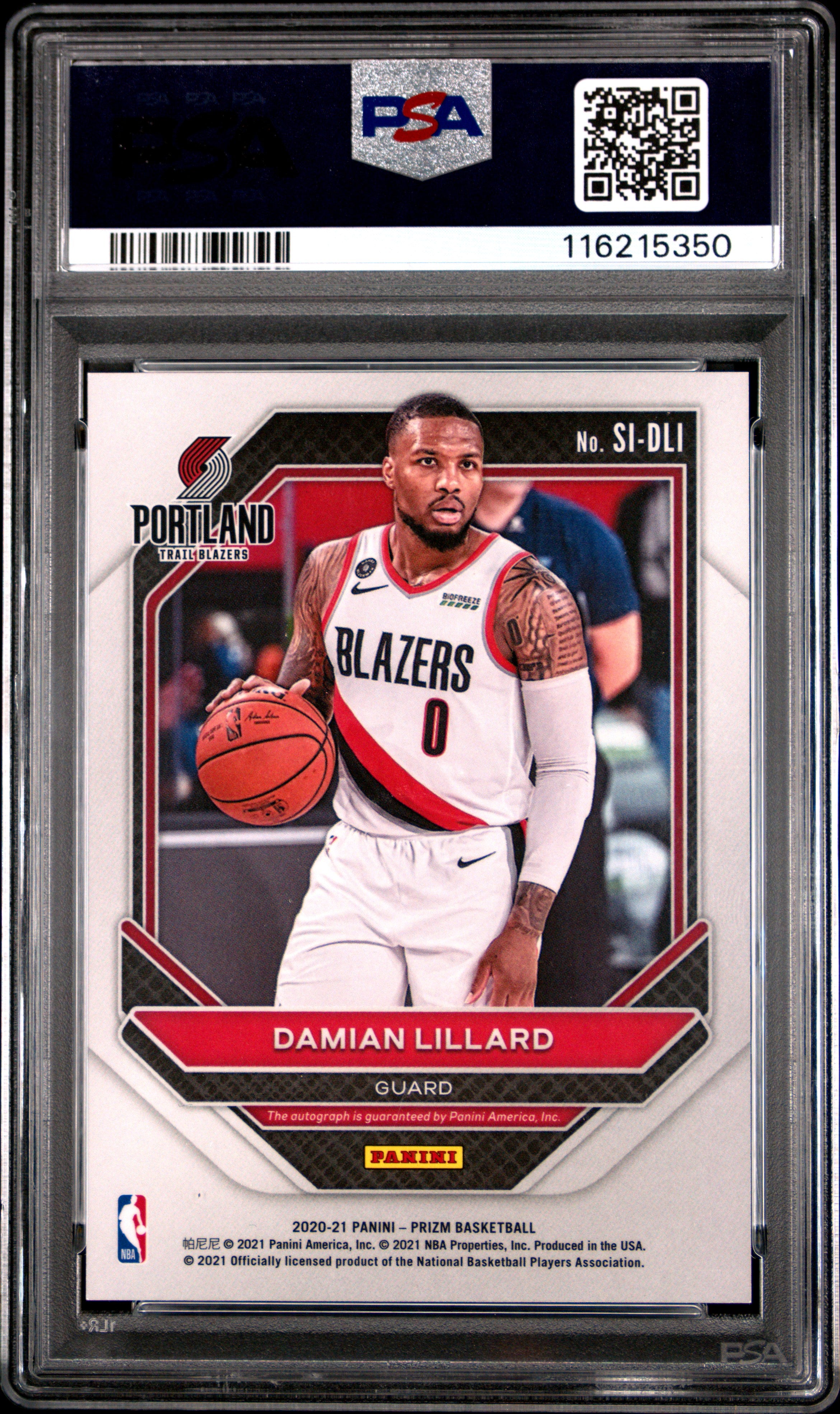 2020 Panini Prizm Signatures Damian Lillard #DLI PSA 10