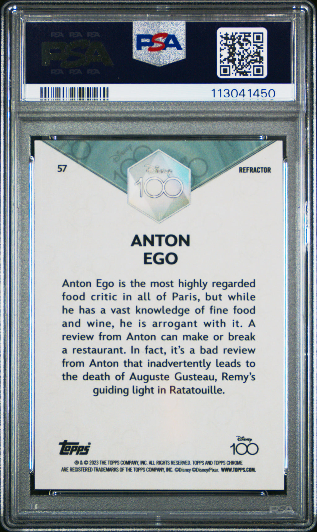 2023 Topps Chrome Disney100 Anton Ego #57 PSA 9