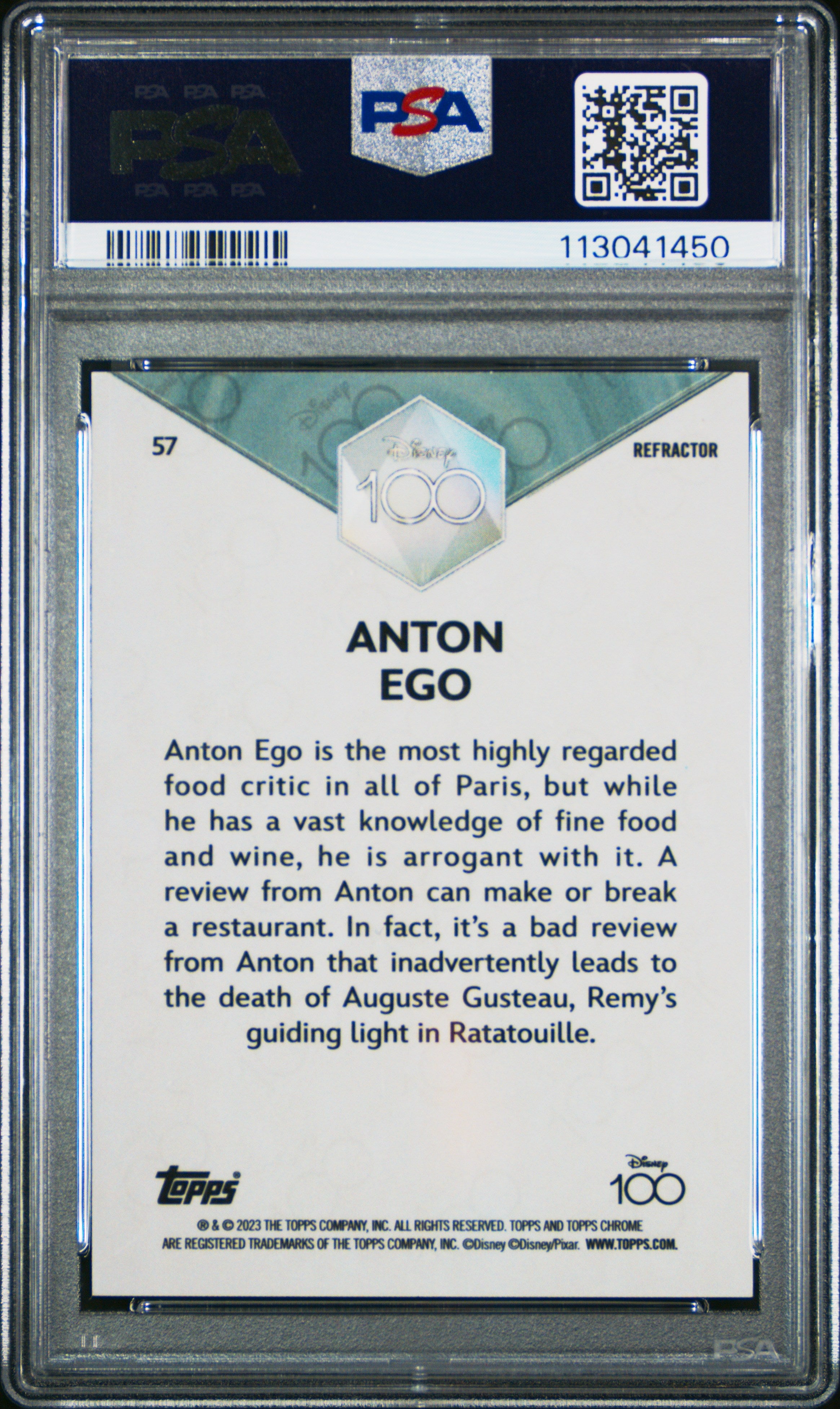 2023 Topps Chrome Disney100 Anton Ego #57 PSA 9