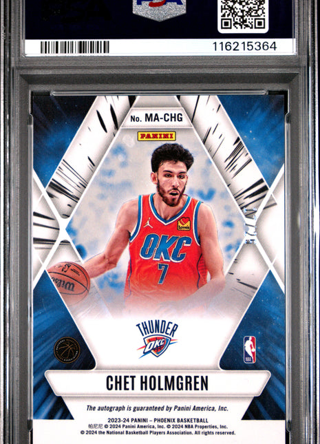 2023 Panini Phoenix Mythical Autographs Chet Holmgren Blue #MACHG PSA 10