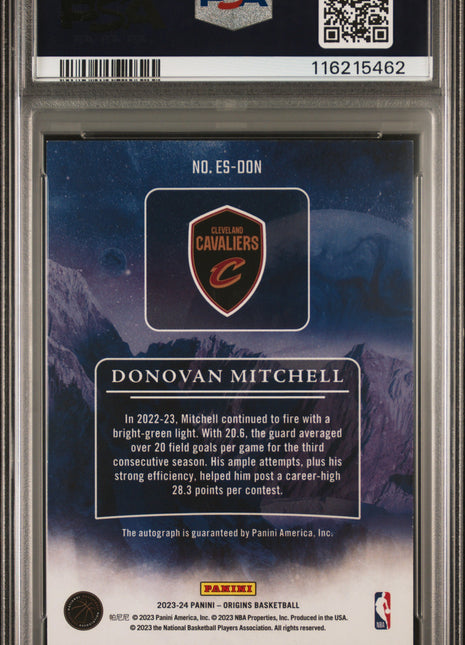 2023 Panini Origins Elevation Signatures Donovan Mitchell Turquoise #ESDON 03/15 PSA 8