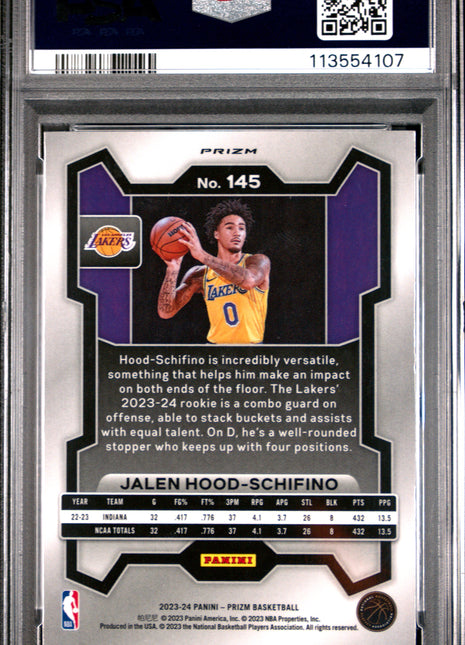 2023 Panini Prizm Jalen Hood-Schifino Red Sparkle #145 PSA 10