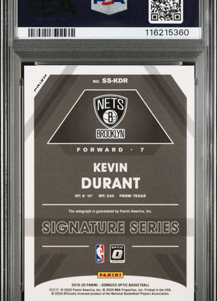 2019 Panini Donruss Optic Signature Series Kevin Durant Holo #KDR PSA 10