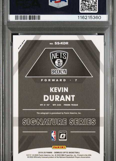 2019 Panini Donruss Optic Signature Series Kevin Durant Holo #KDR PSA 10