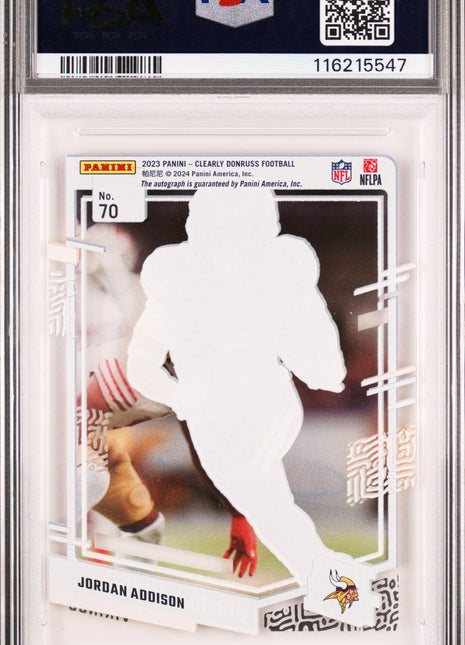 2023 Panini Clearly Donruss Jordan Addison Autograph #70 PSA 10