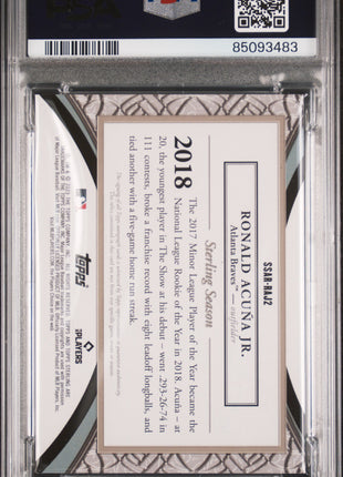 2023 Topps Sterling Sterling Seasons Autograph Relics Ronald Acuna JR. #SSARRAJ2 13/25 PSA 9