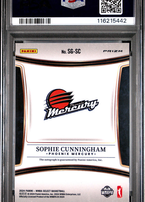 2024 Panini Select WNBA Signatures Sophie Cunningham #SGSC PSA 9
