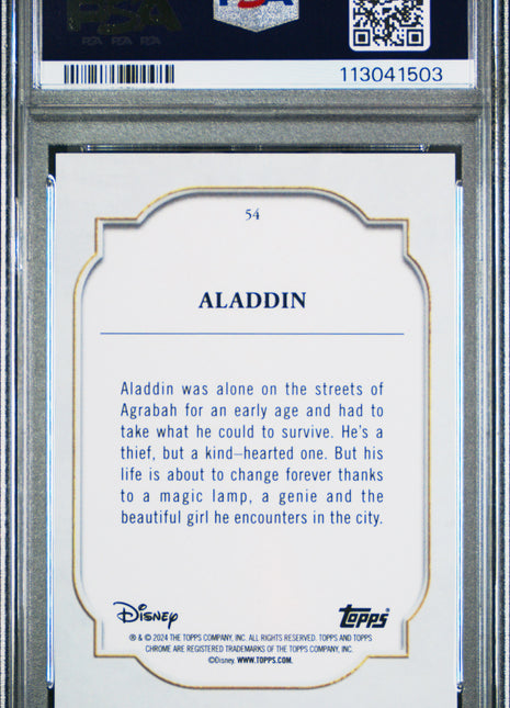 2024 Topps Chrome Disney Sapphire Edition Aladdin #54 PSA 10