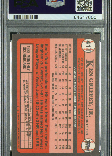 1989 Topps Traded Ken Griffey JR. #41T PSA 10
