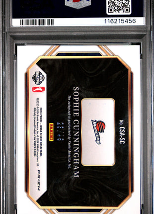 2024 Panini Select WNBA Courtside Action Signatures Sophie Cunningham Blue PR #CSASC PSA 9