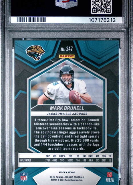 2024 Panini Mosaic Mark Brunell Peacock Choice #247 PSA 9