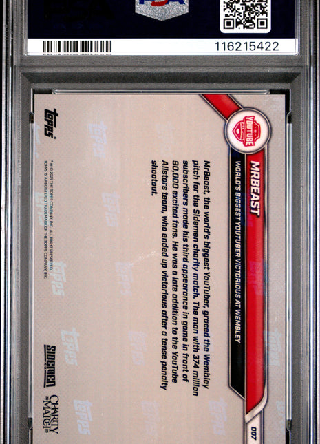 2025 Topps Now Sidemen Charity Match Mrbeast #007 PSA 10