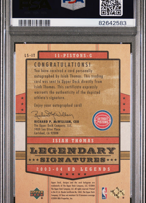 2003 Upper Deck Legends Legendary Signatures Isiah Thomas #LS-IT PSA 8