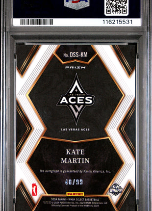 2024 Panini Select WNBA Draft Selections Signatures Kate Martin Red Prizm #DSSKM PSA 10
