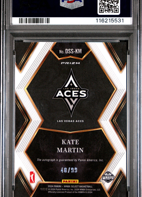 2024 Panini Select WNBA Draft Selections Signatures Kate Martin Red Prizm #DSSKM PSA 10