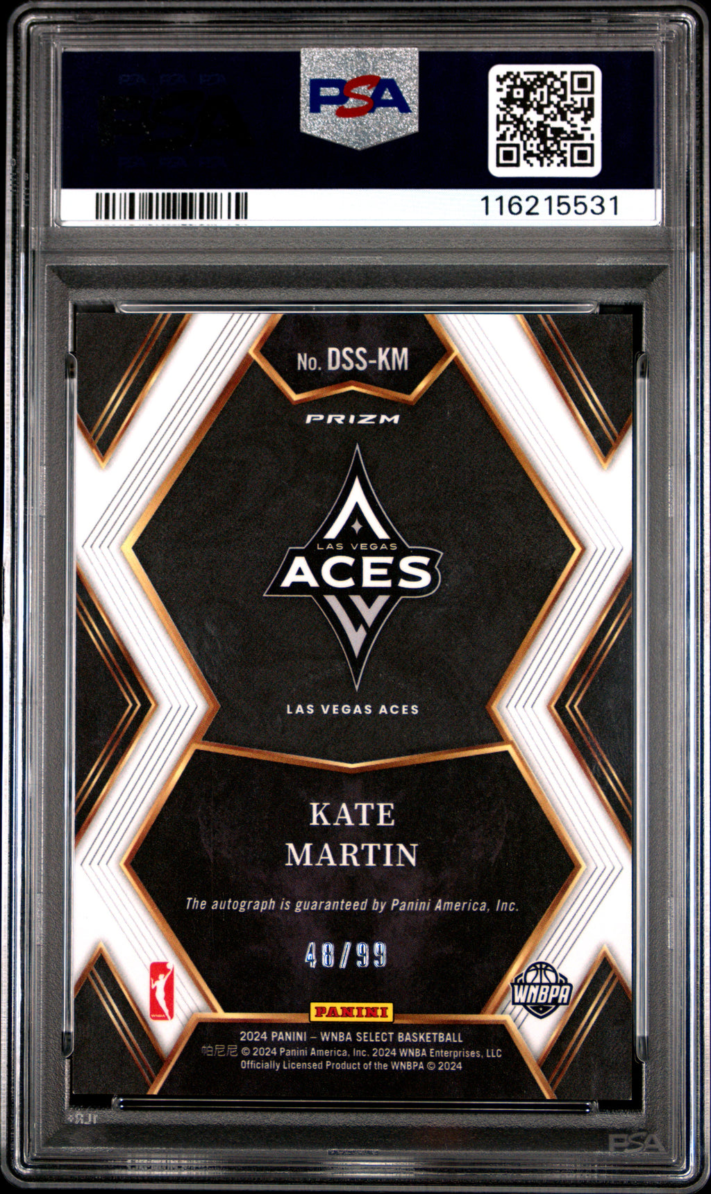 2024 Panini Select WNBA Draft Selections Signatures Kate Martin Red Prizm #DSSKM PSA 10