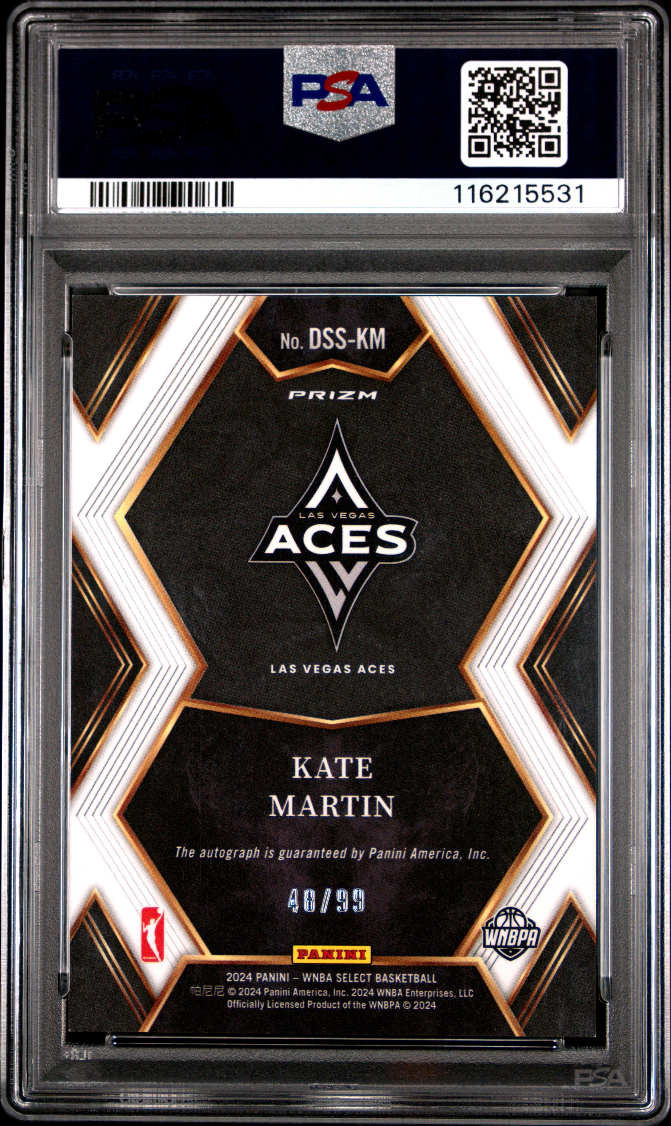 2024 Panini Select WNBA Draft Selections Signatures Kate Martin Red Prizm #DSSKM PSA 10