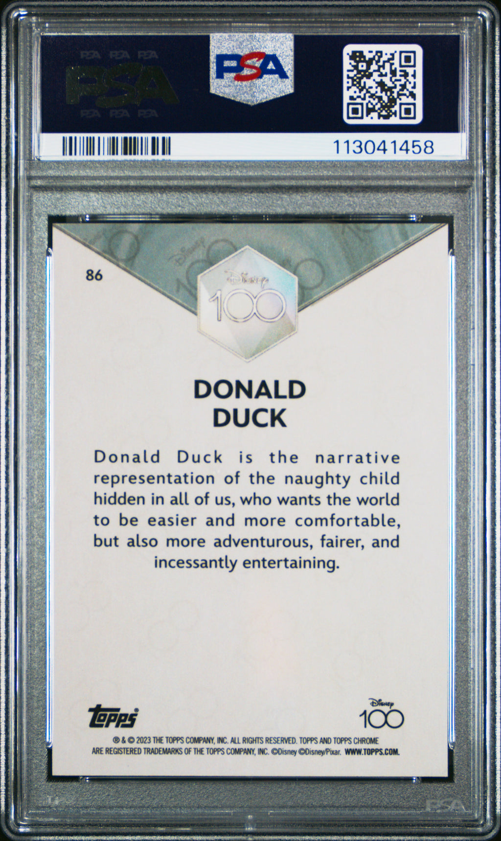 2023 Topps Chrome Disney100 Donald Duck #86 PSA 9