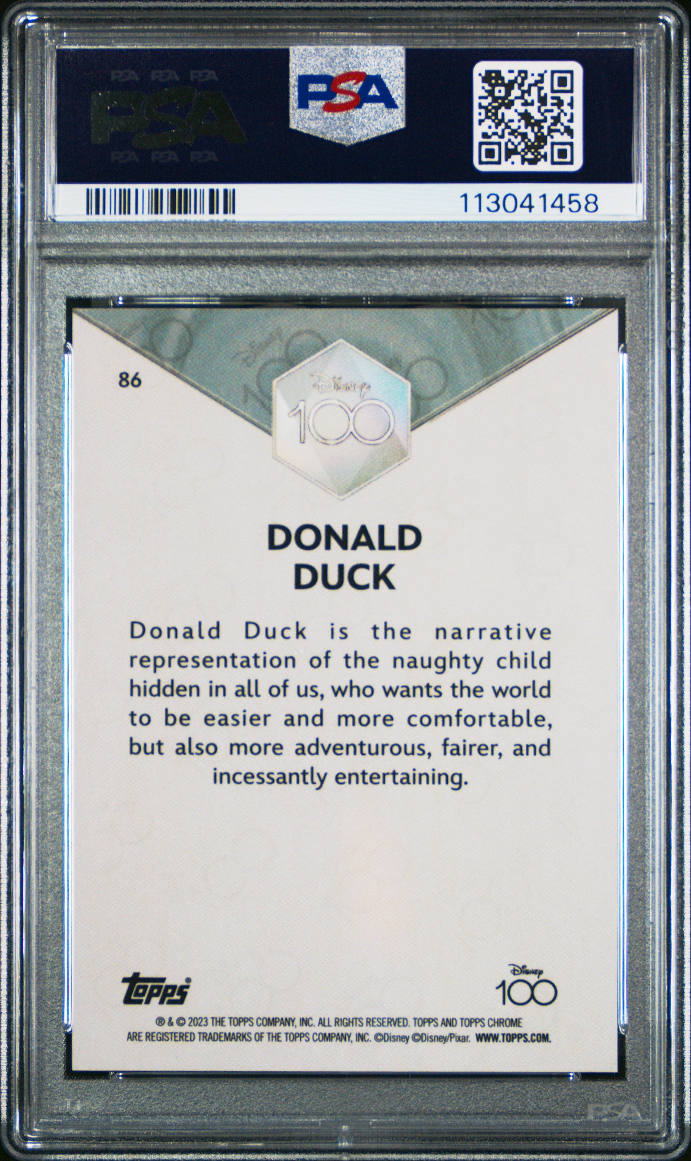 2023 Topps Chrome Disney100 Donald Duck #86 PSA 9