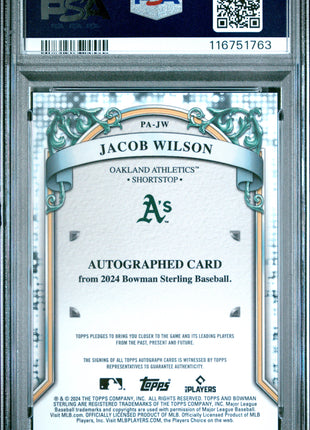 2024 Bowman Sterling Prospect Autographs Jacob Wilson #PAJW PSA 10