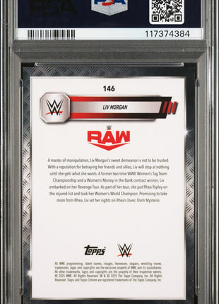 2025 Topps Chrome WWE LIV Morgan Gold Geometric #146 43/50 PSA 10