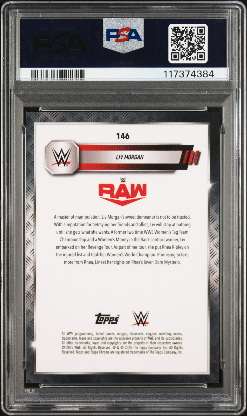 2025 Topps Chrome WWE LIV Morgan Gold Geometric #146 43/50 PSA 10