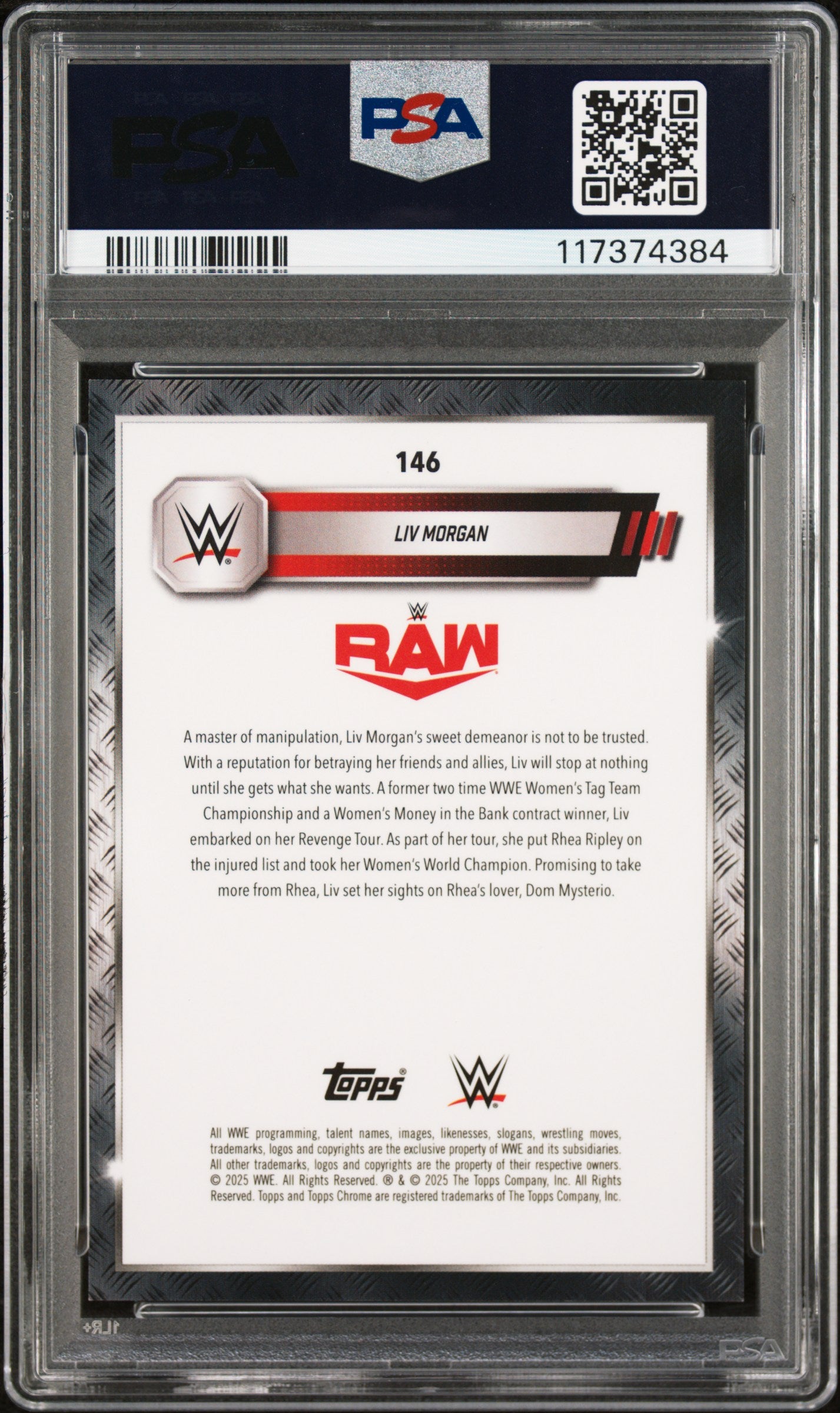 2025 Topps Chrome WWE LIV Morgan Gold Geometric #146 43/50 PSA 10