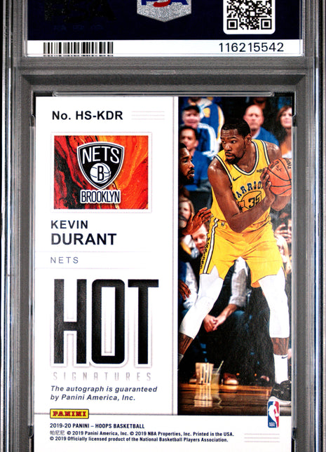 2019 Panini Hoops Hot Signatures Kevin Durant Red #KDR 19/25 PSA 9