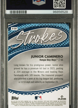 2024 Topps Chrome Strokes Junior Caminero #S24 PSA 10