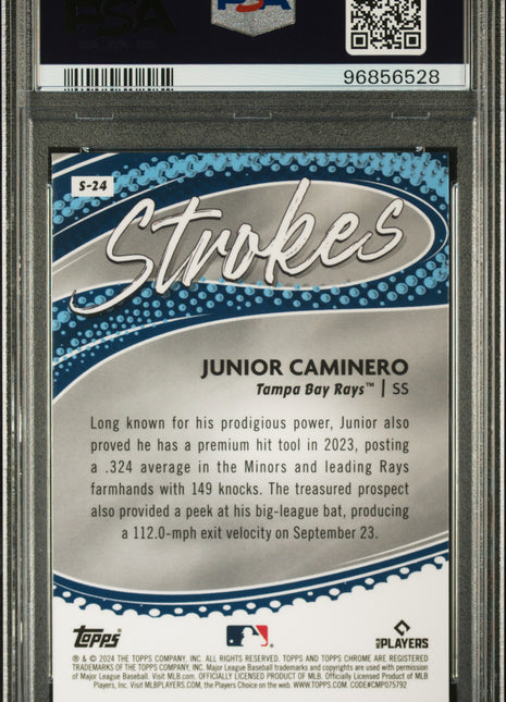 2024 Topps Chrome Strokes Junior Caminero #S24 PSA 10