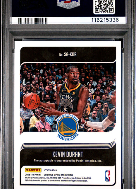 2018 Panini Donruss Optic Signature Series Kevin Durant Choice #KDR PSA 9