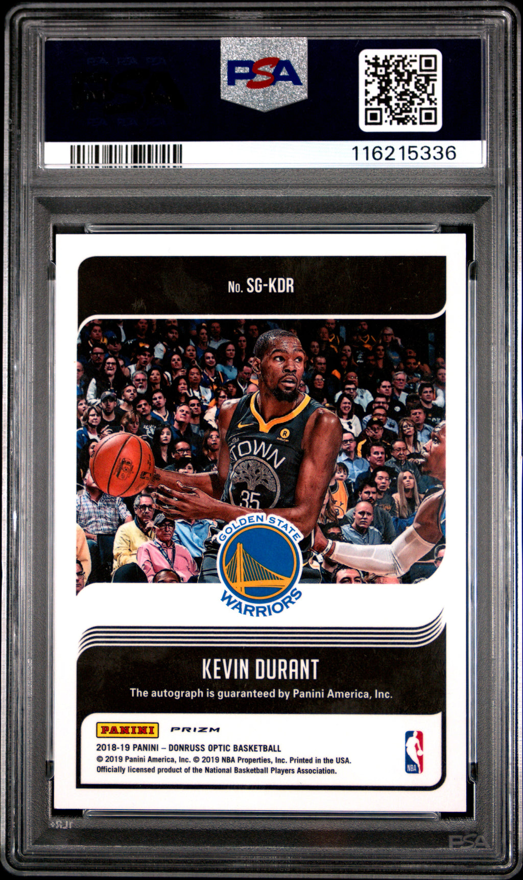 2018 Panini Donruss Optic Signature Series Kevin Durant Choice #KDR PSA 9