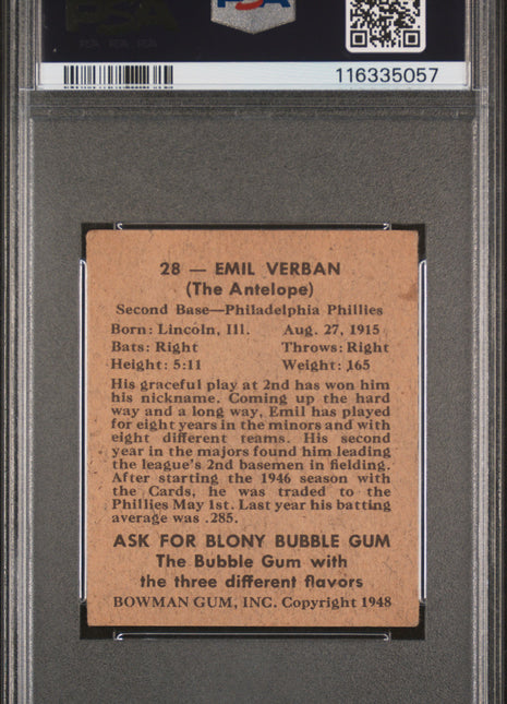 1948 Bowman Emil Verban #28 PSA 4.5