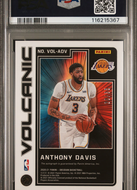 2020 Panini Obsidian Volcanic Signatures Anthony Davis Purple #ADV PSA 10