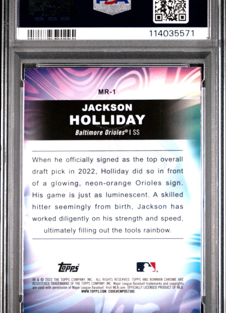 2022 Bowman Draft Mood Ring Jackson Holliday #MR1 PSA 7